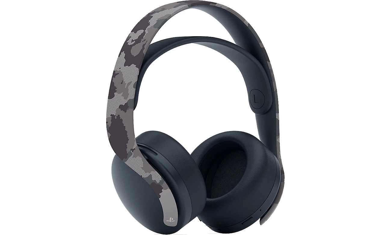 Sony PlayStation 5 Pulse 3D Wireless Headset Grey Camo - Widok od przodu pod kątem