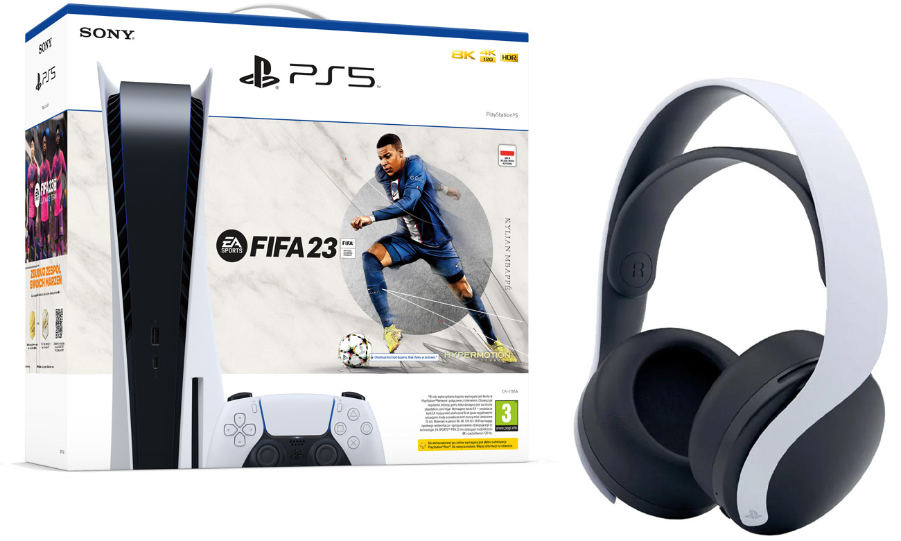 Zestaw PlayStation 5 + FIFA 23 + Sony Pulse 3D Wireless Headset