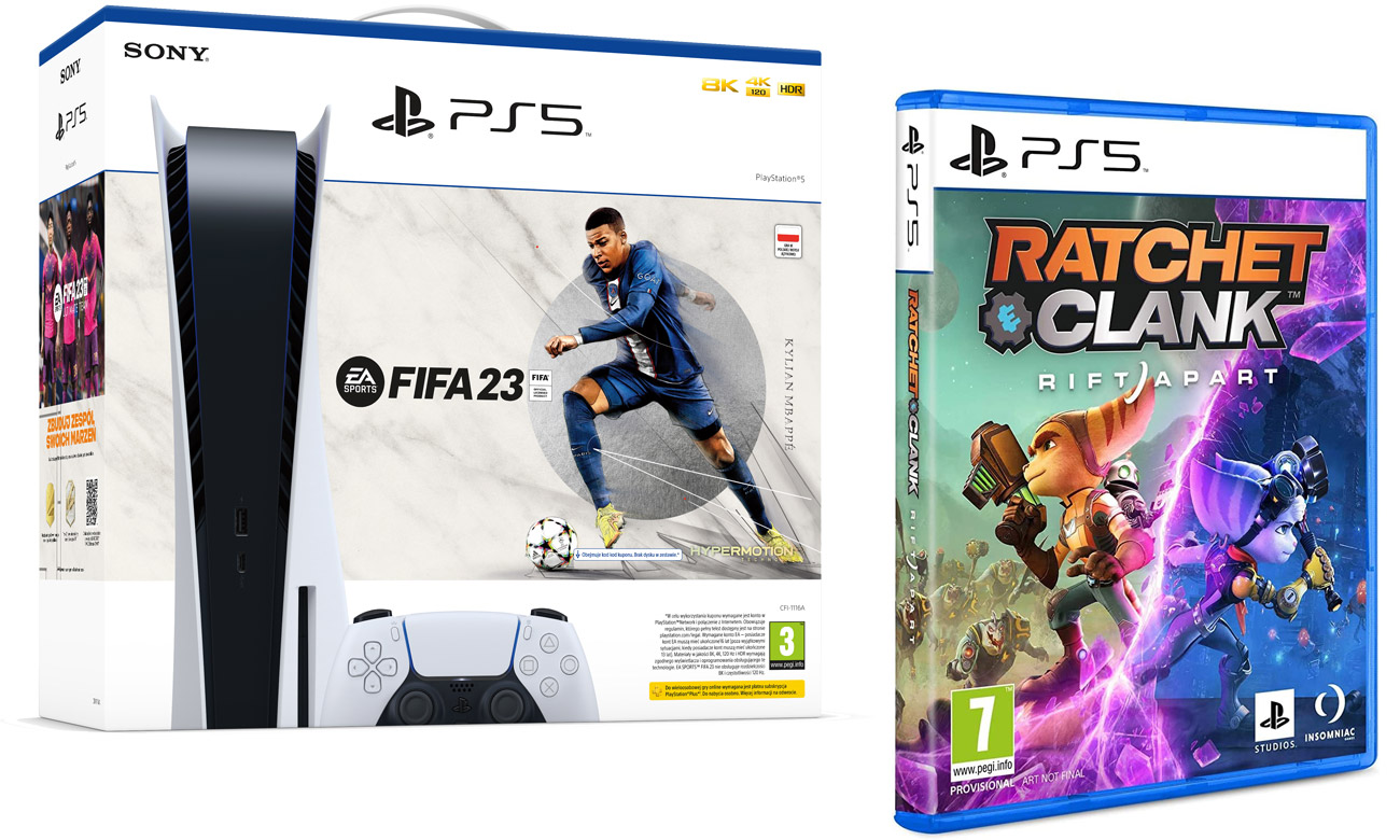 Sony PlayStation 5 + FIFA 23 (Código Download) + Ratchet & Clank