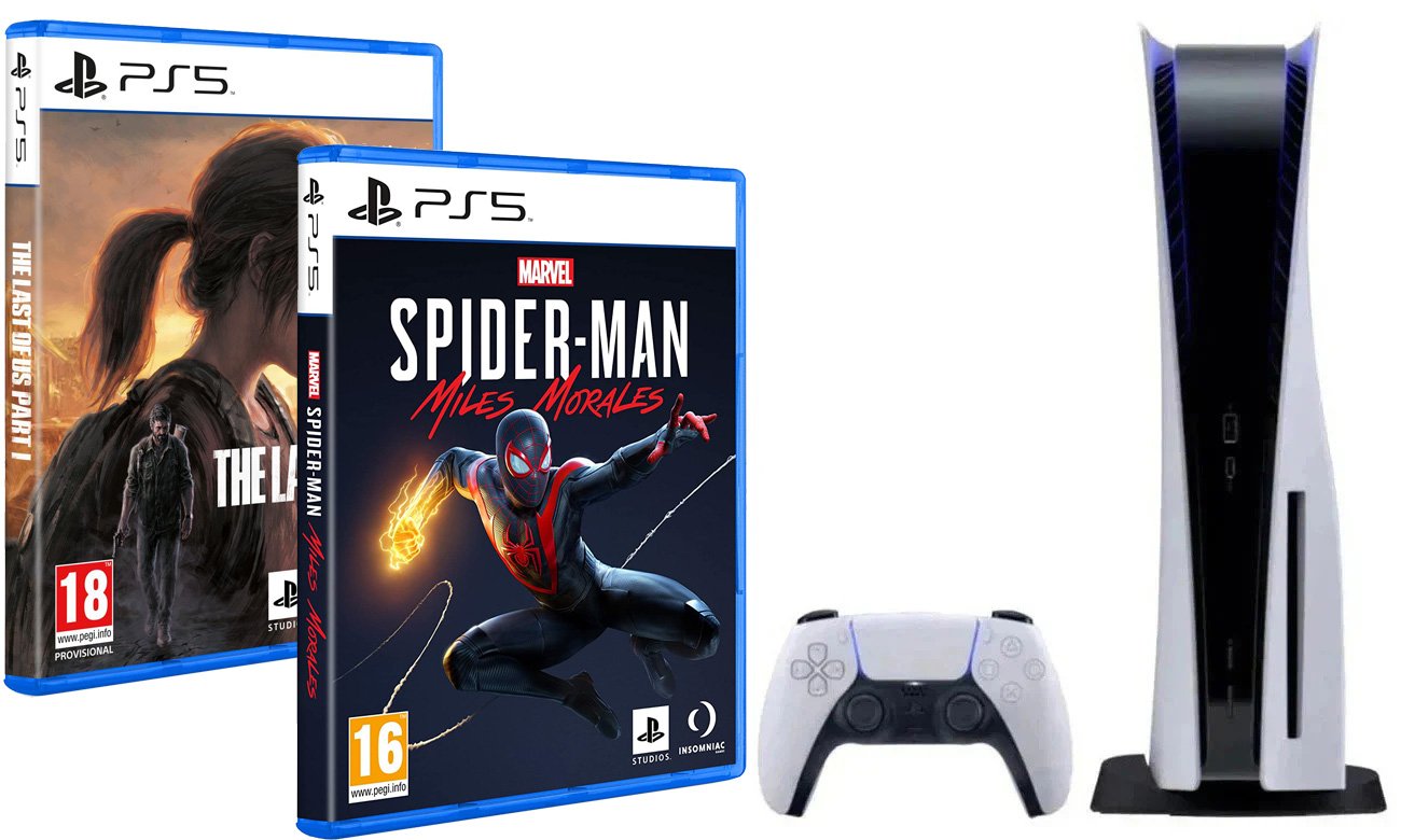 Zestaw PlayStation 5 + Marvel's Spider-Man: Miles Morales + The Last of Us Part I