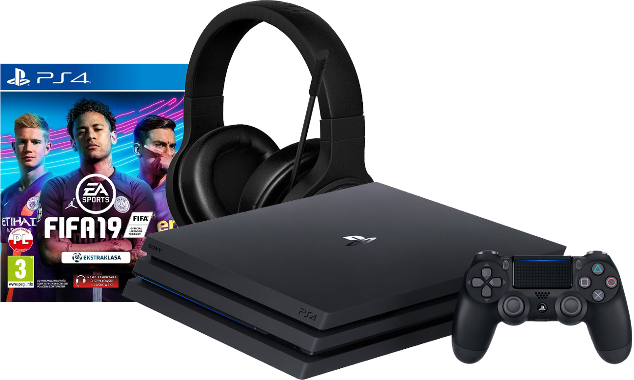 PlayStation 4 PRO w zestawie z grą FIFA 19 i słuchawkami Razer Kraken Essential