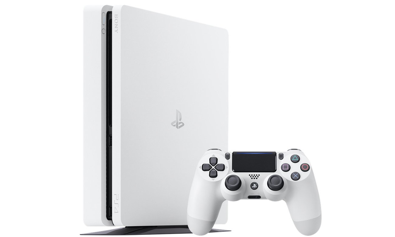 Konsola PlayStation 4 Slim 500GB Biała Glacier White Przód Tryb HDR