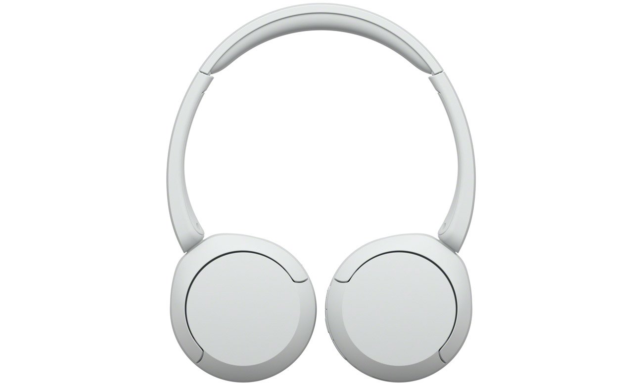 Накладні бездротові навушники Sony WH-CH520 білі – вид спереду зі складеними амбушюрами
