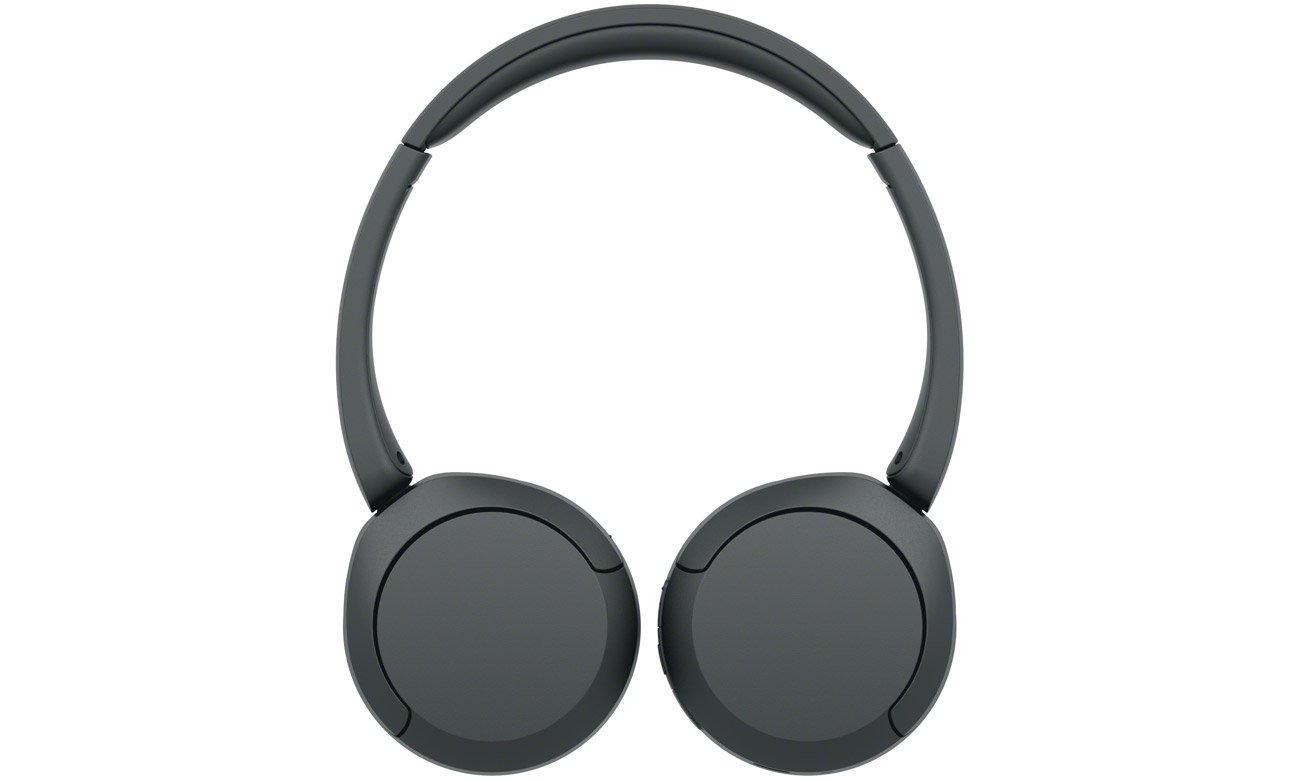 Бездротові накладні навушники Sony WH-CH520 чорні – вид спереду зі складеними амбушюрами