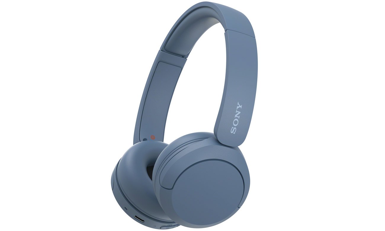 Накладні бездротові навушники Sony WH-CH520 Blue - вид спереду під кутом