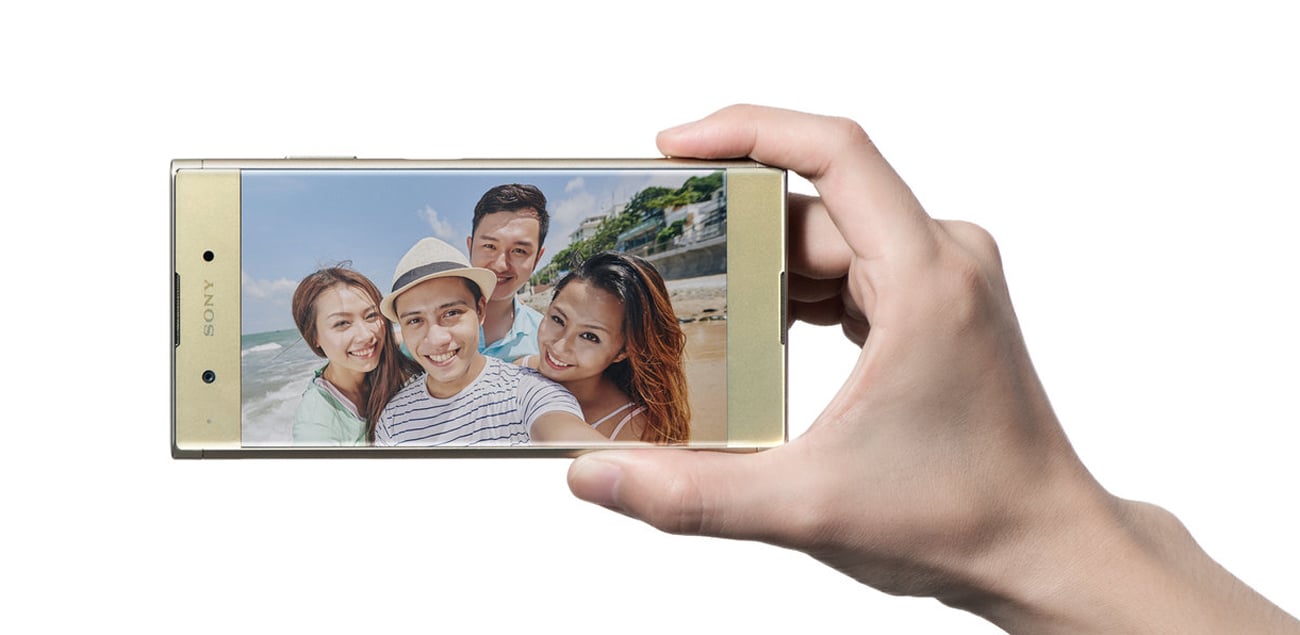 Czarna Sony Xperia XA1 Plus obiektyw panoramiczny selfie 8 mpix