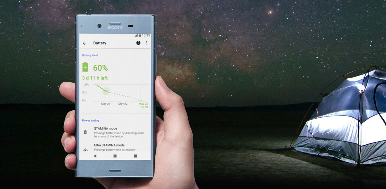 Sony Xperia XZ Premium wydajna bateria szybkie ładowanie