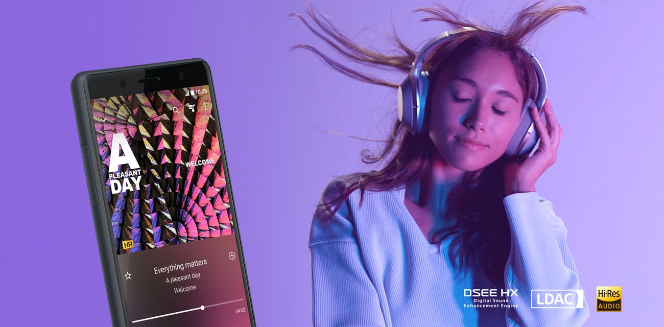 Sony Xperia XZ2 compact cyfrowy dźwięk DSEE HX technologia LDAC