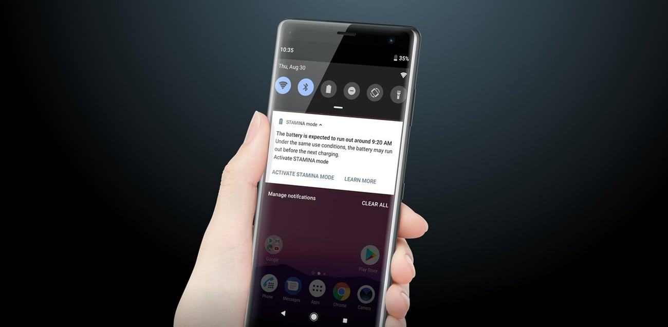 Sony Xperia XZ3 bateria 3330 mAh smart stamina Qnovo adaptive charging