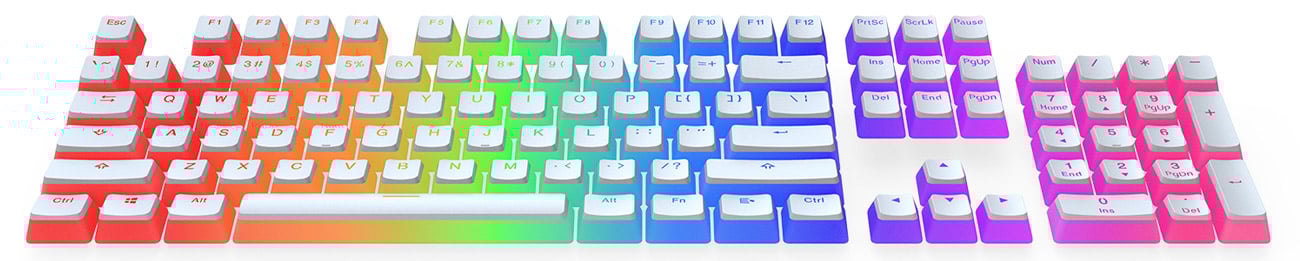 SPC Gear KC104 Pudding Onyx White DBL Shot PBT