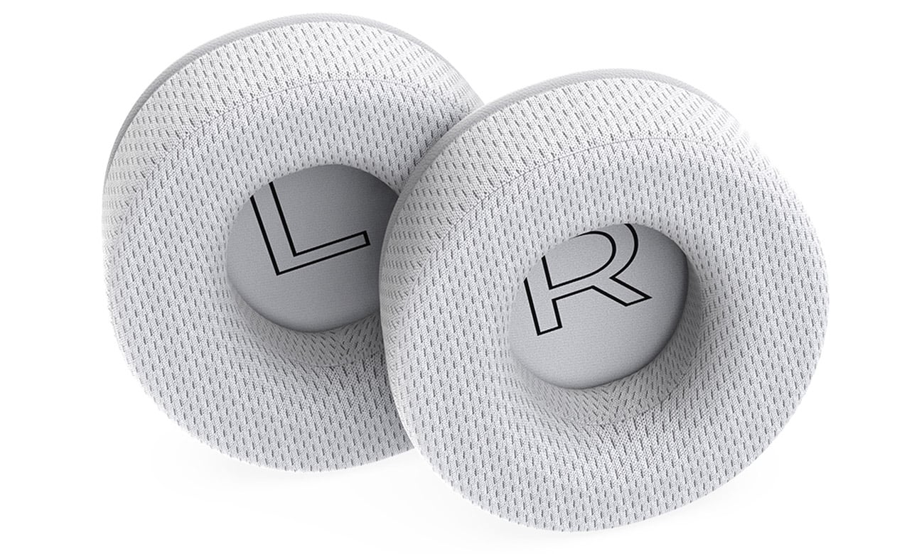 Gąbki do słuchawek SPC Gear Memory Foam Earpads Breathable Fabric Onyx White - Widok od wewnątrz pod kątem