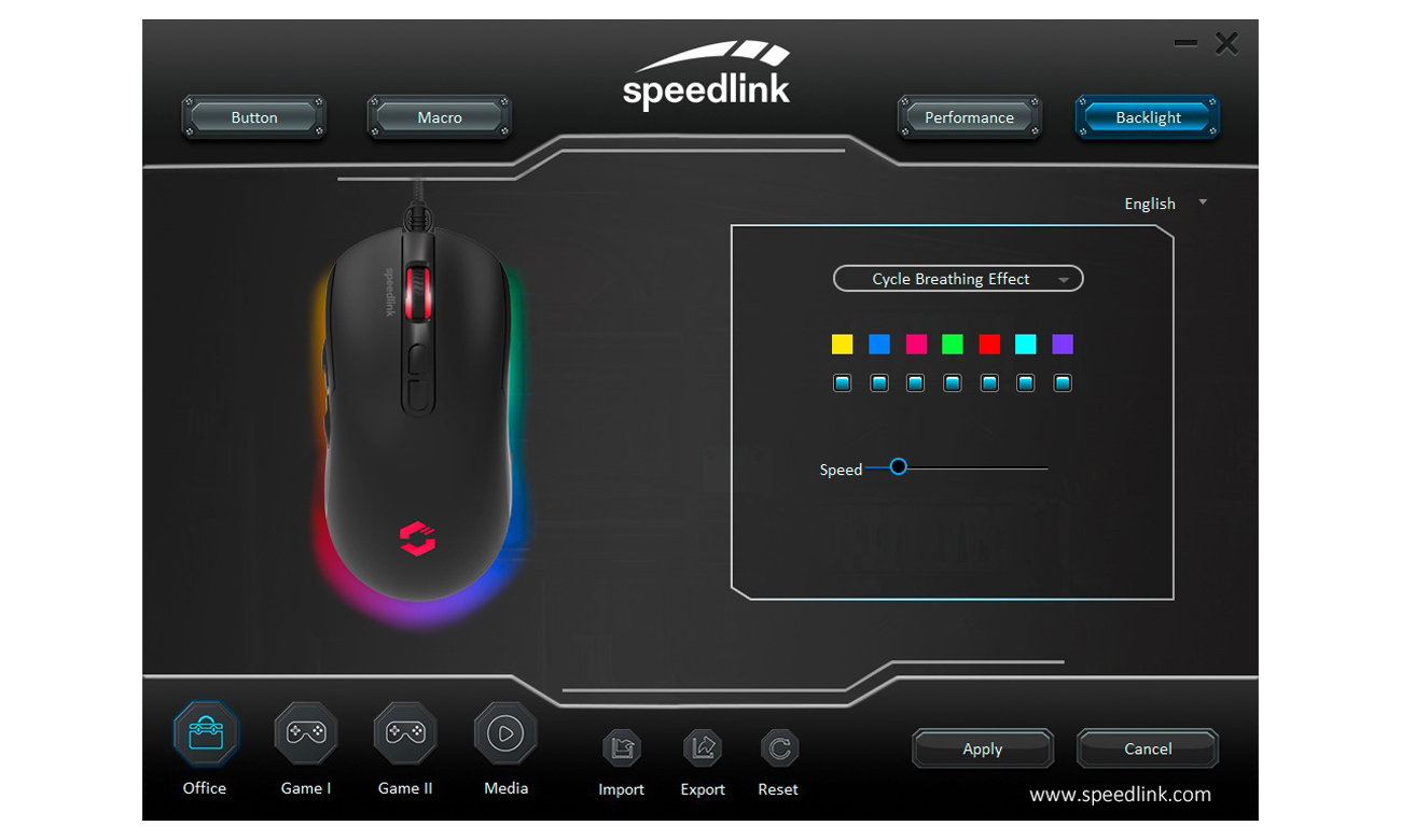 SpeedLink TAUROX podświetlenie