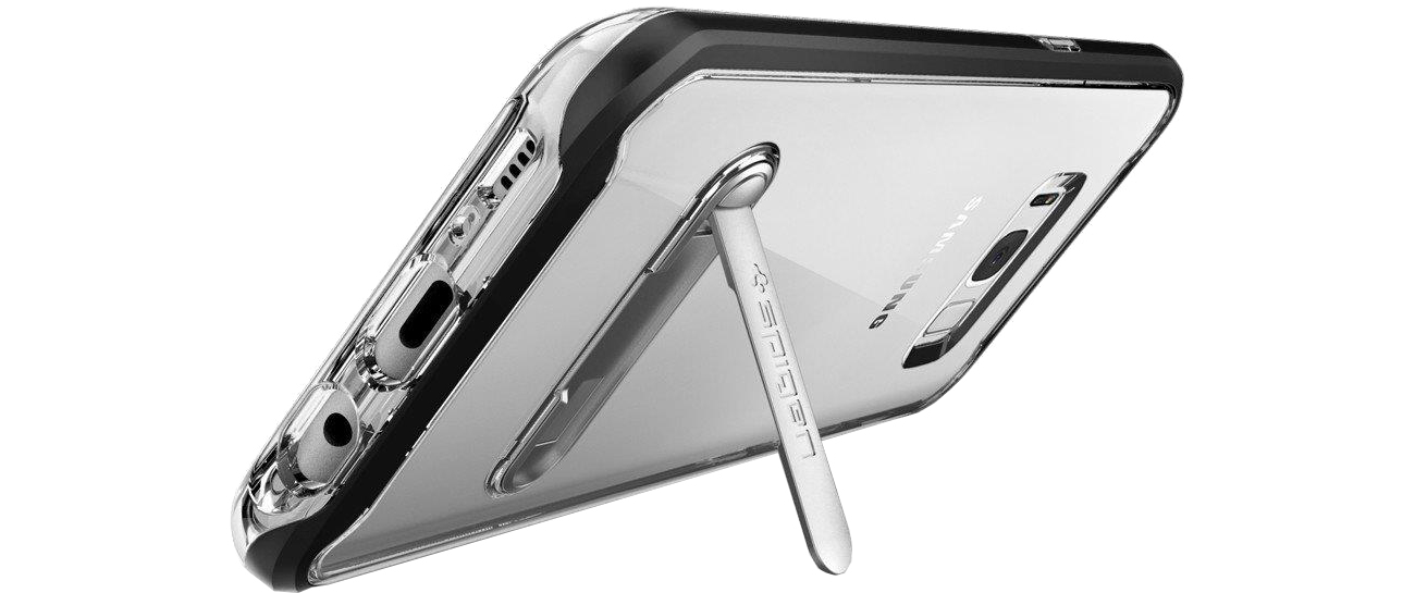 Spigen Crystal Hybrid Galaxy S8 Black podstawka