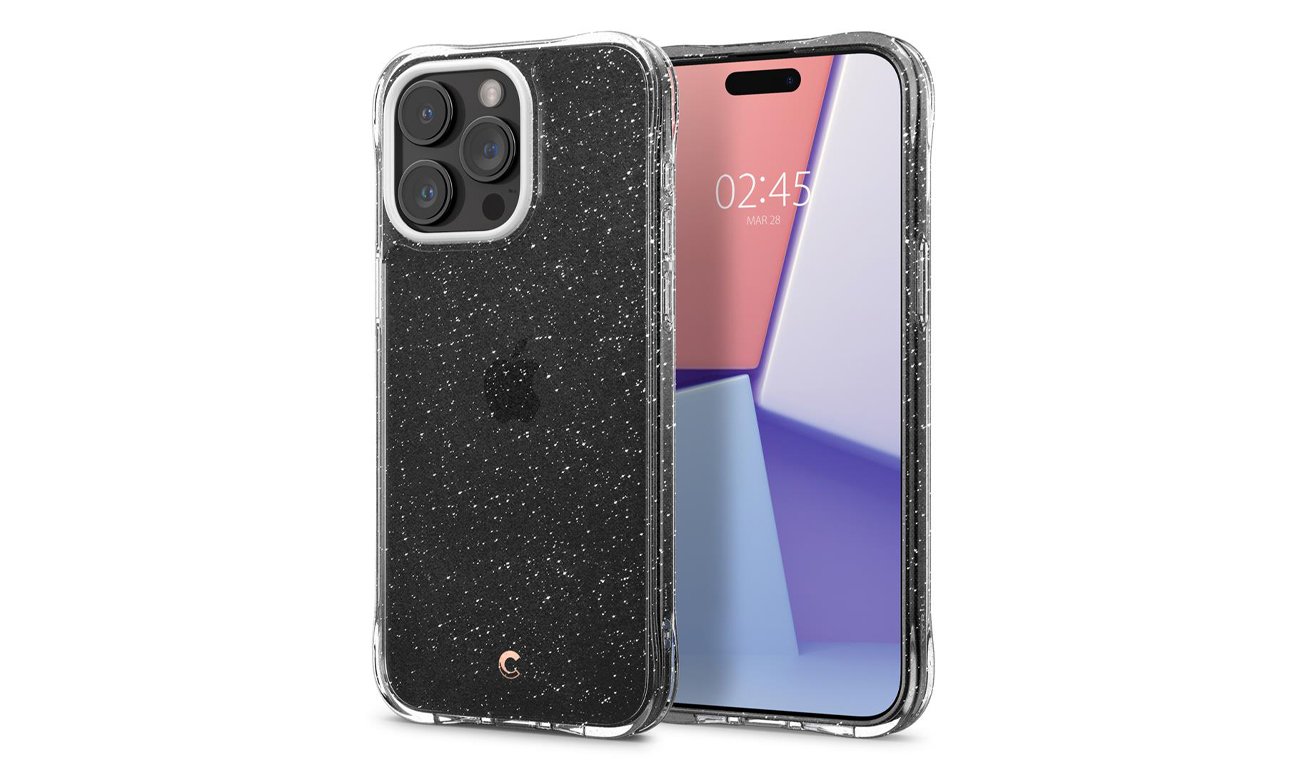 Spigen-Cyrill-Cecile-iPhone-15-Pro-glitter-clear