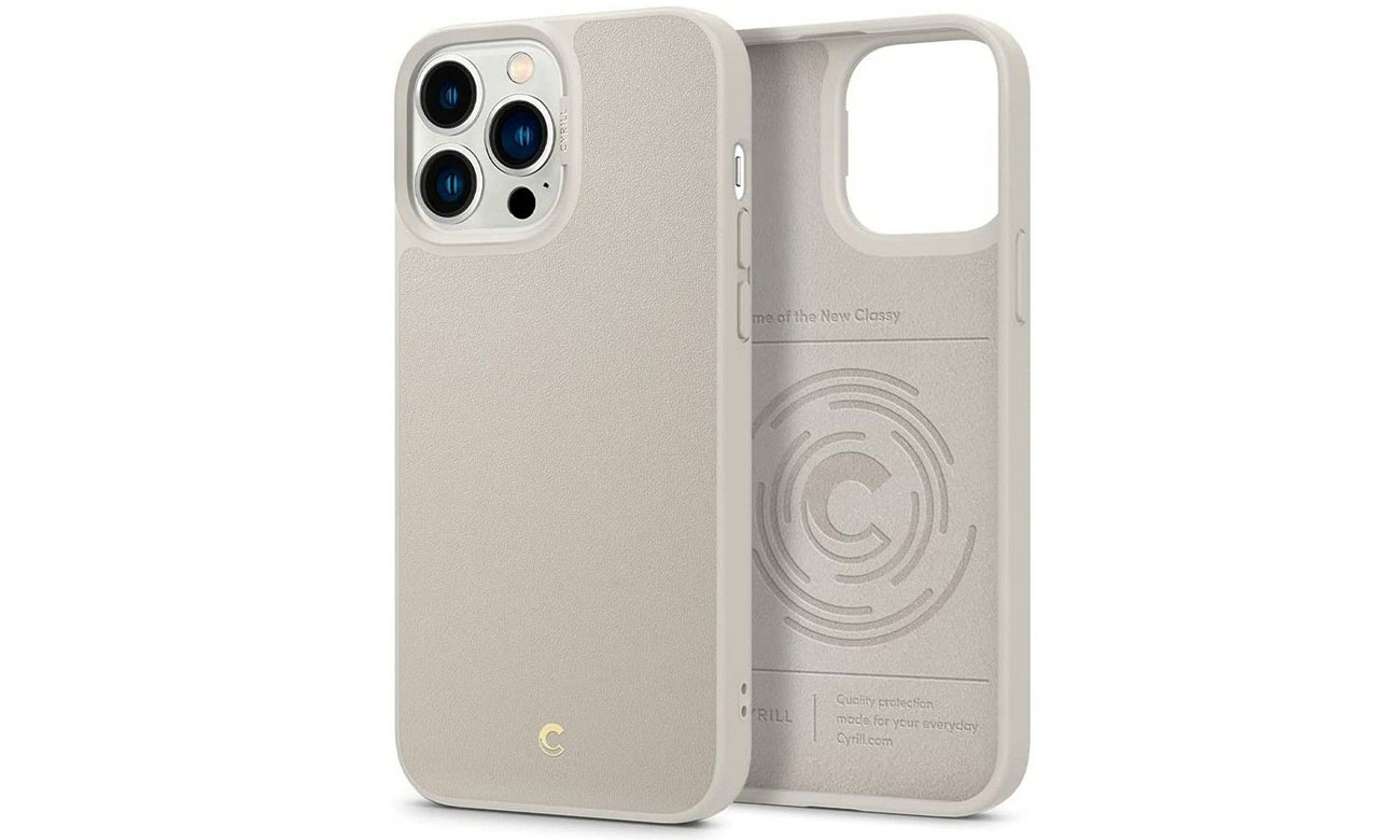 Etui Spigen Cyrill Leather Brick do iPhone 13 Pro cream