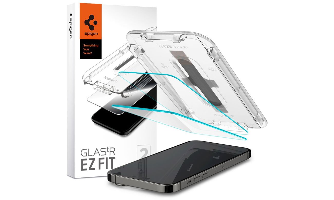 Gehärtetes Glas Spigen Glas.TR EZ-FIT 2er-Pack für iPhone 14 Pro Max AGL05202