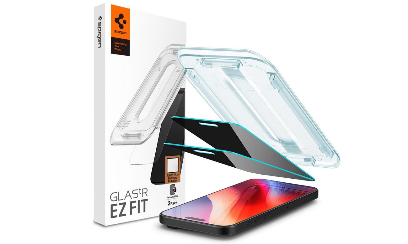 Spigen Privacy Glas.TR 'Ez.Fit' 2-Pack für iPhone 16 Pro