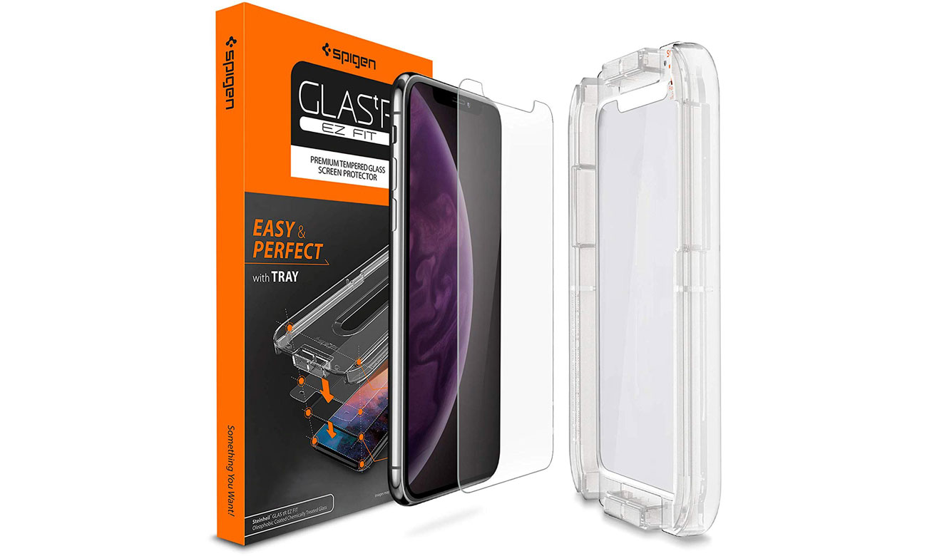 Spigen Szkło hartowane GLAS.TR EZ FIT do iPhone Xs + Aplikator 063GL24823