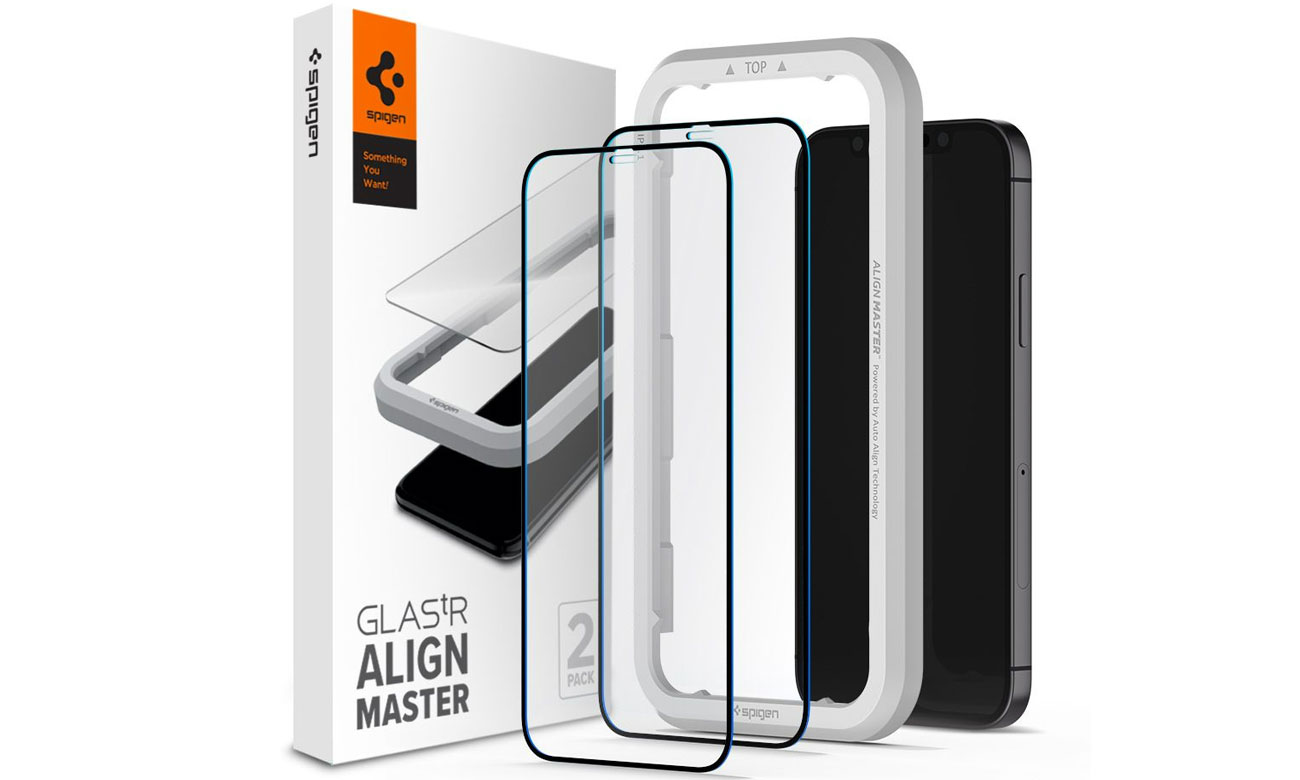 Szkło hartowane Spigen Glass FC AlignMaster 2-pack do iPhone 12/12 Pro