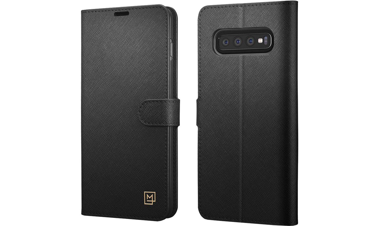 Etui Spigen La Manon Wallet Saffiano do Galaxy S10+ Black