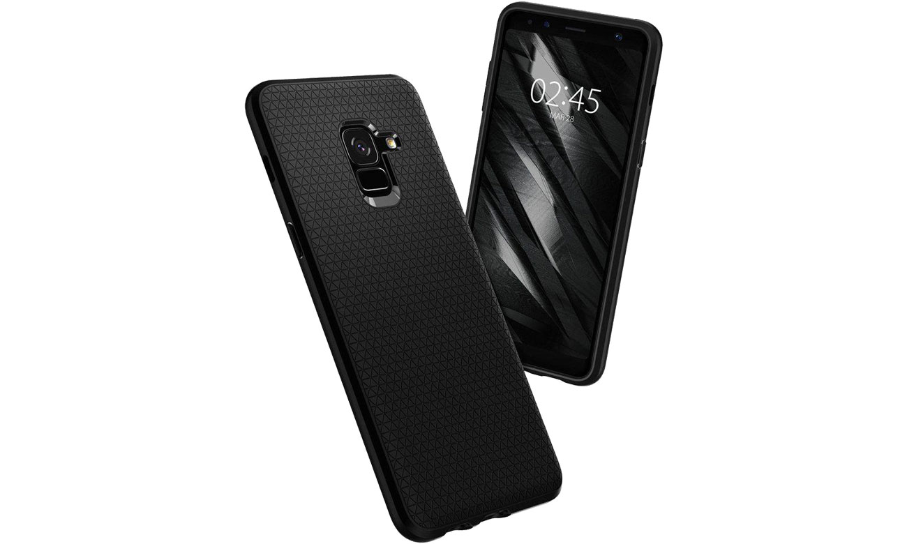 Spigen Liquid Air Galaxy A8 Black tekstura