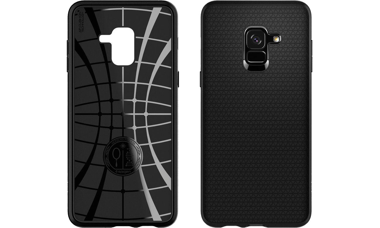 Spigen Liquid Air Galaxy A8 Black przód i tył