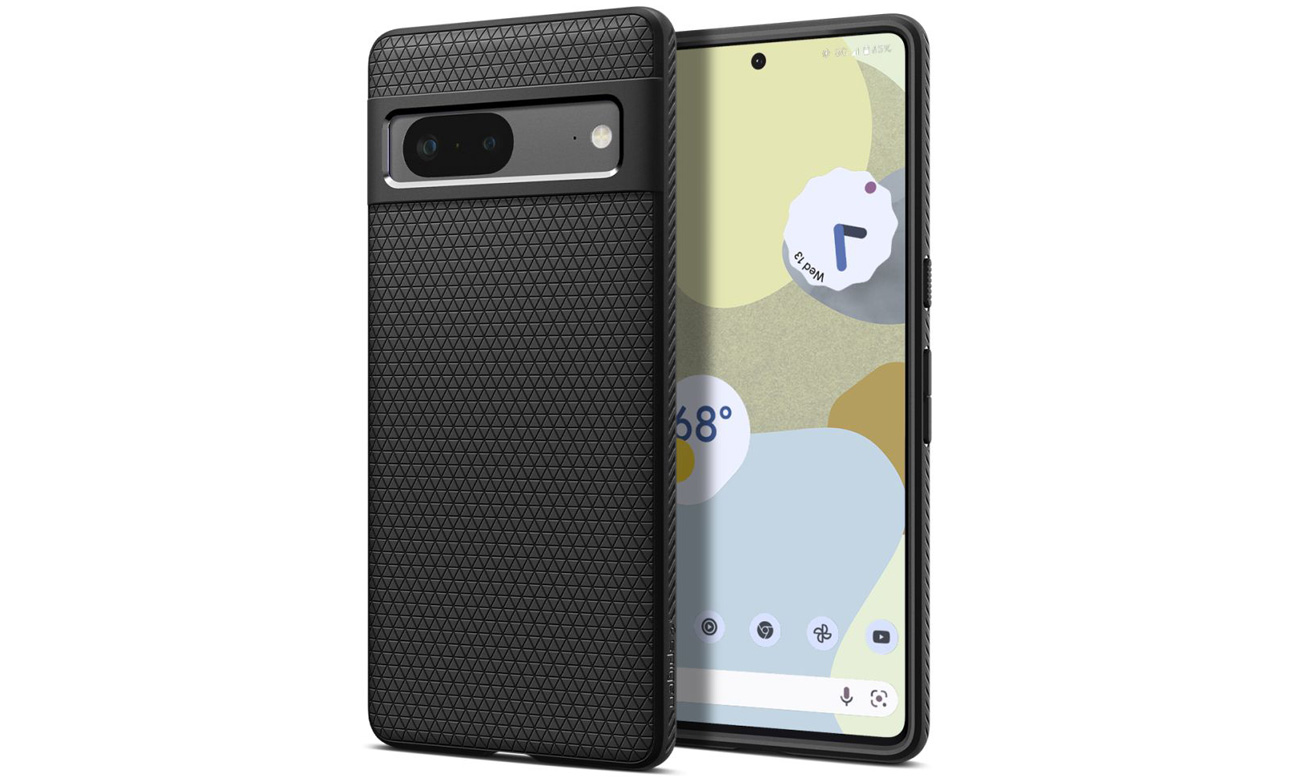 Etui Spigen Liquid Air do Google Pixel 7 Black - Widok od przodu i od tyłu