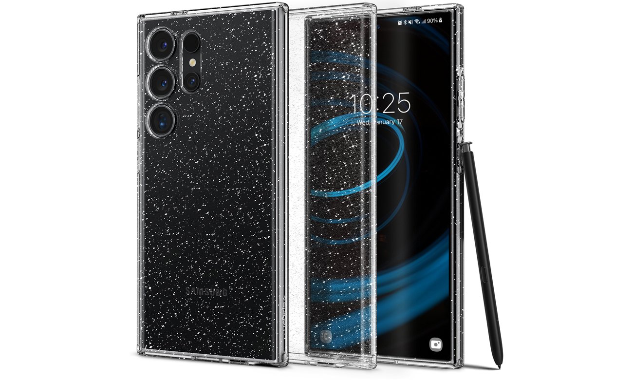 Etui Spigen Liquid Crystal do Samsung Galaxy S24 Ultra Glitter Clear - Widok ogólny