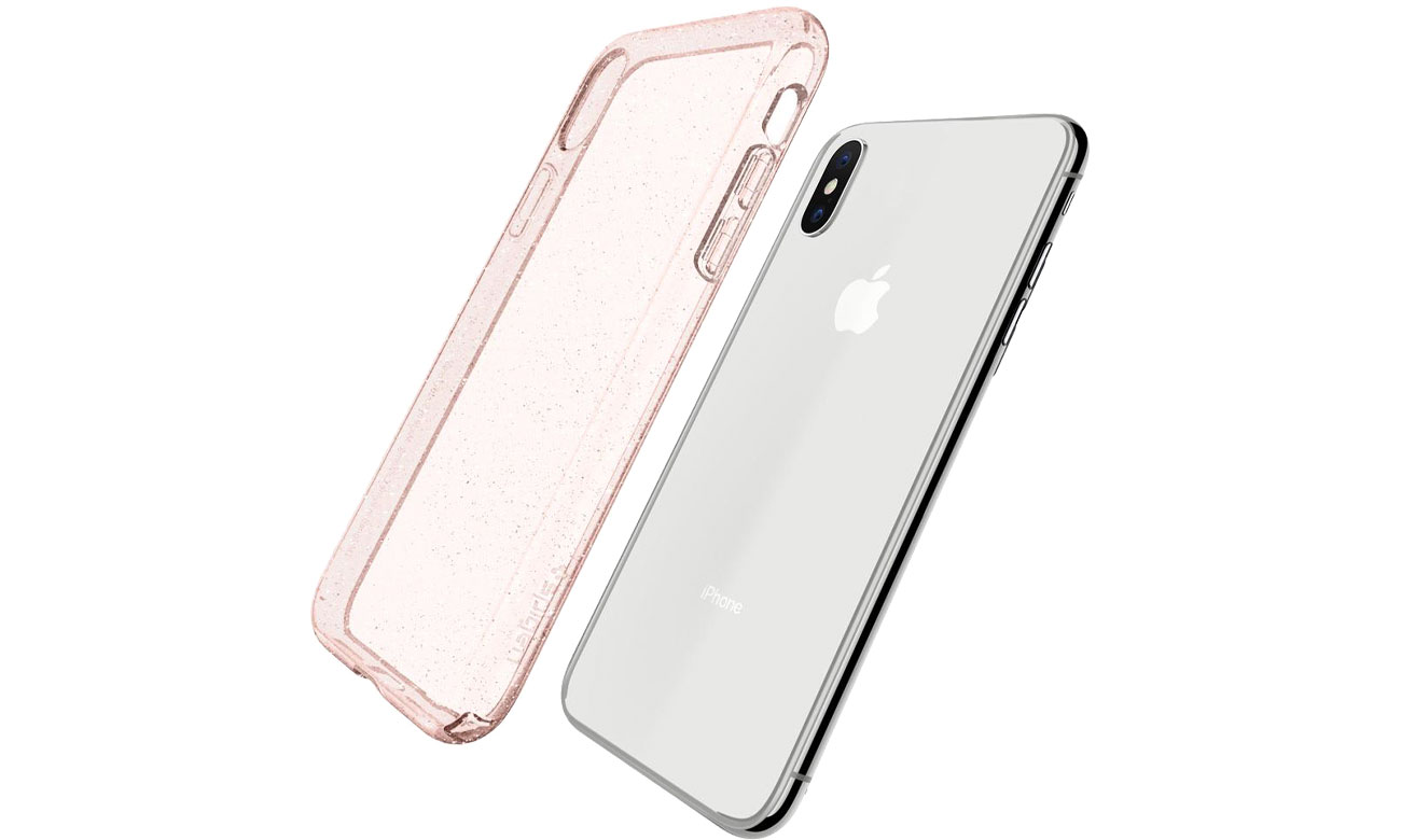 Etui Spigen Liquid Crystal Rose Quartz do iPhone XS 063CS25112