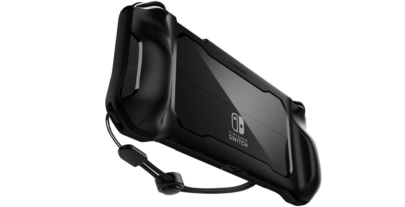 Spigen Rugged Armor do NINTENDO SWITCH OLED widok z tyłu na konsoli