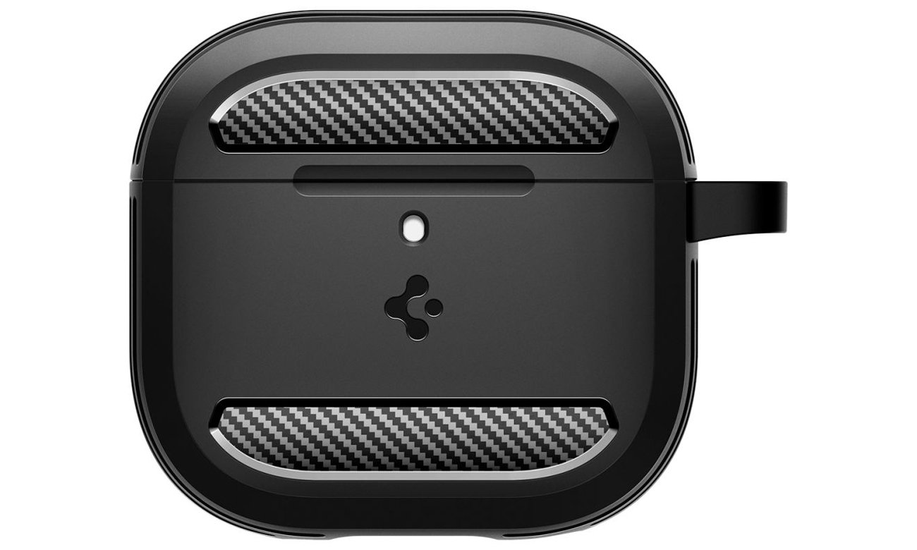 Spigen Rugged Armor Hülle für Apple AirPods 4. Generation Schwarz - Vorderansicht