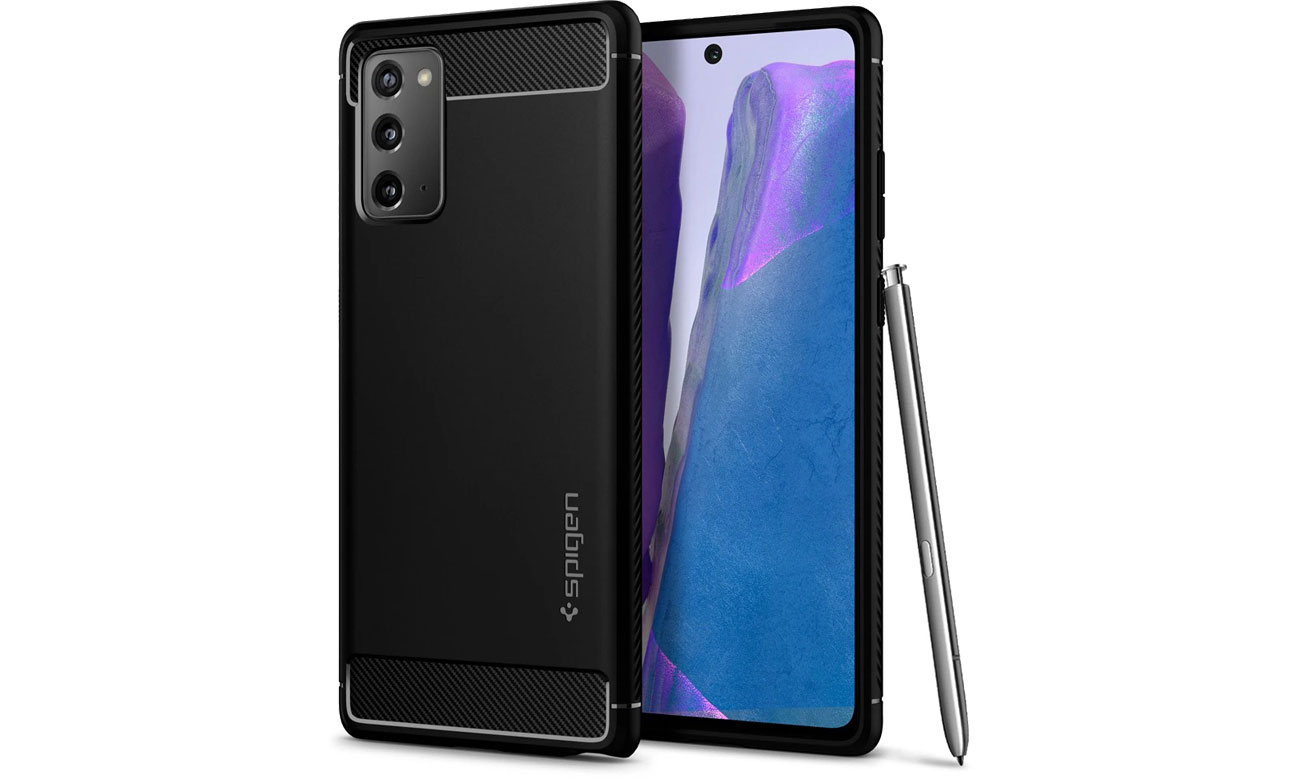 Etui Spigen Rugged Armor do Galaxy Note 20 czarny ACS01417