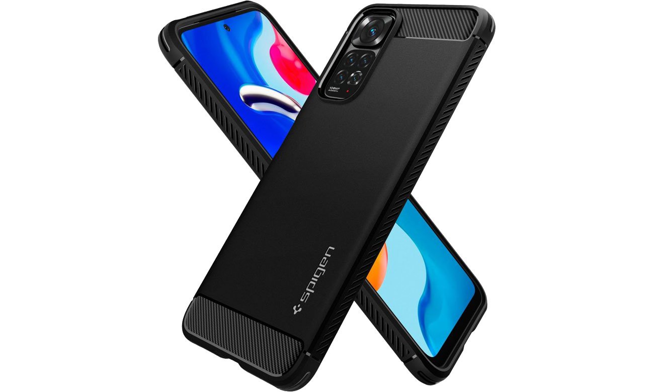 Etui Spigen Rugged Armor do Xiaomi Redmi Note 11/11s Czarne - Idealne dopasowanie