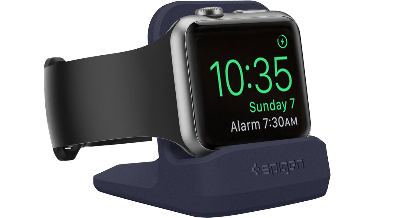 Stojak Spigen Night Stand S350 do Apple Watch 1/2/3 granatowy