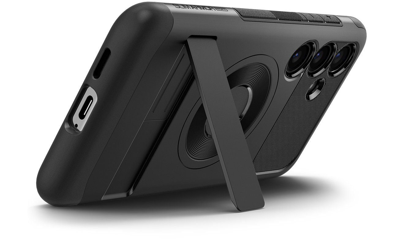 Etui Spigen Slim Armor Magfit do Samsung Galaxy S24 Black - Funkcjonalna podstawka