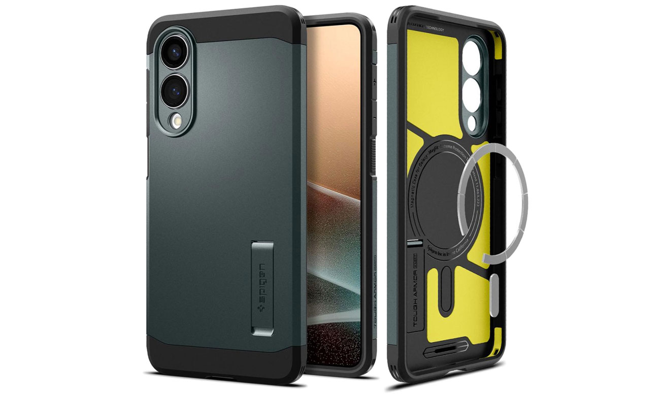 Spigen Tough Armor do Galaxy S25 Edge Abyss Green