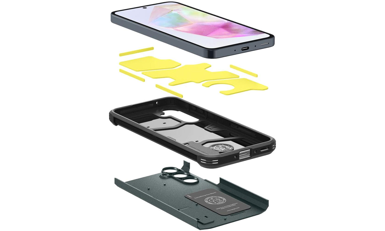 Spigen Tough Armor do Samsung Galaxy A35 5G Abyss Green budowa