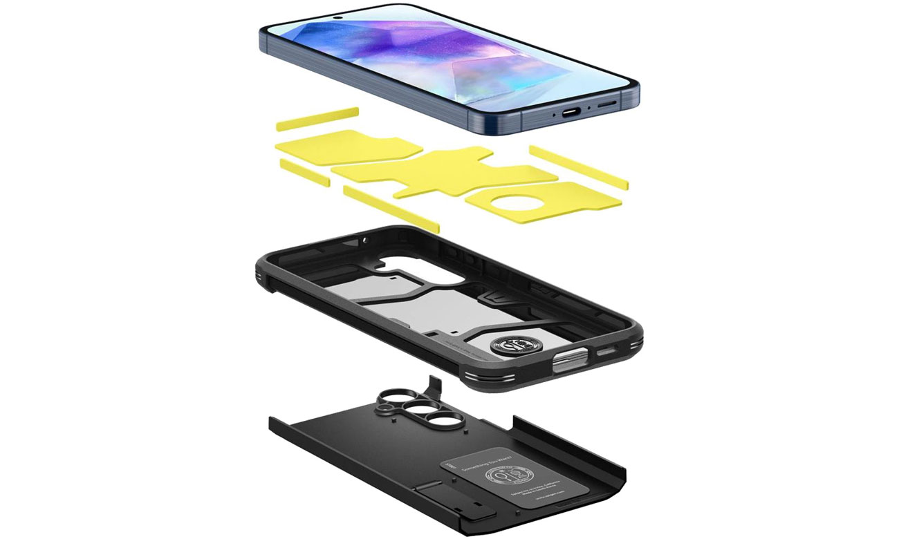 Spigen Tough Armor für Samsung Galaxy A55 5G Black Aufbau