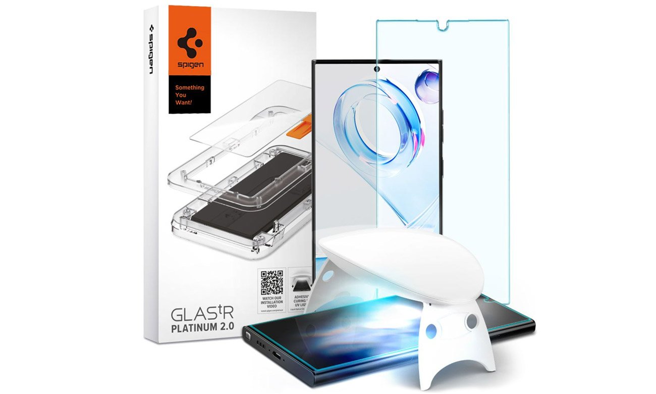 Szkło Spigen UV Glass Tr. Platinum do Samsung Galaxy S23 Ultra
