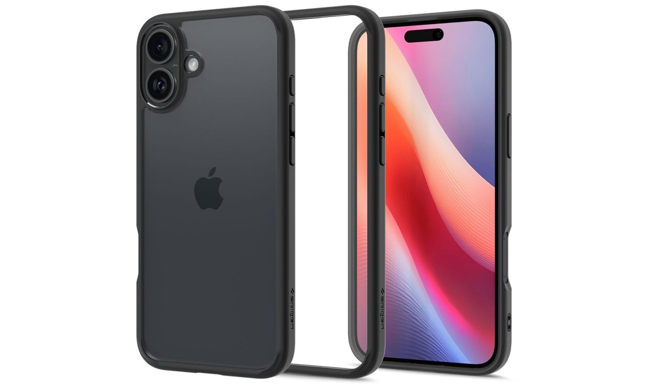 Hülle Spigen Ultra Hybrid für iPhone 16 Plus Mattschwarz