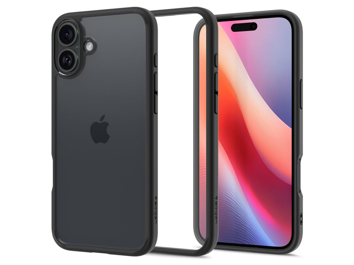 Spigen Ultra Hybrid für iPhone 16 Matte Black - Gesamtansicht