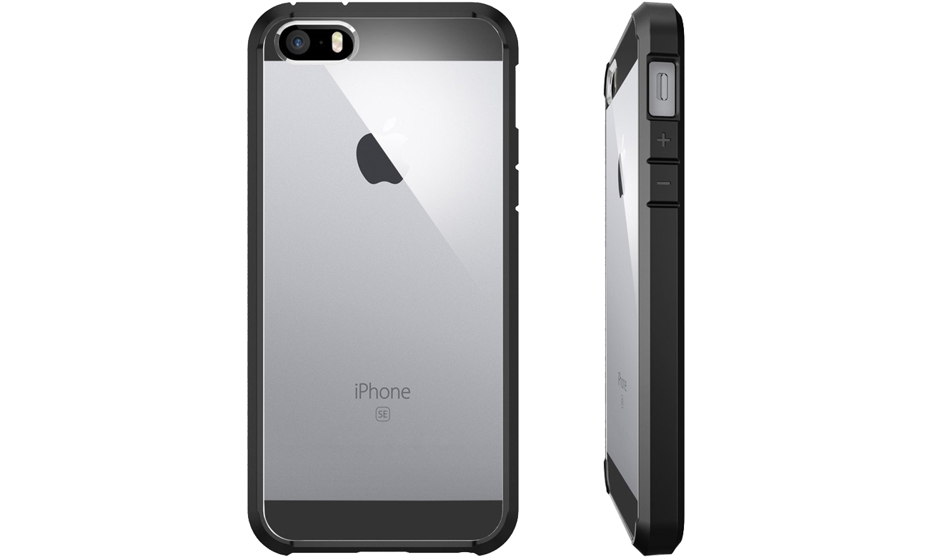 Spigen Ultra Hybrid do iPhone SE Black chwyt