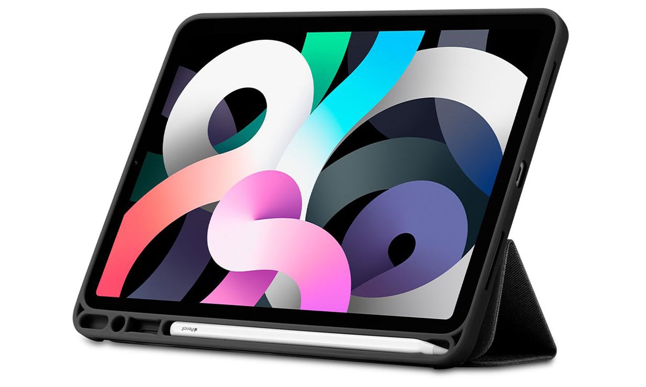 Etui Spigen Urban Fit do iPad Air 4 / Air 5 Czarne -  Widok w pozycji stojącej