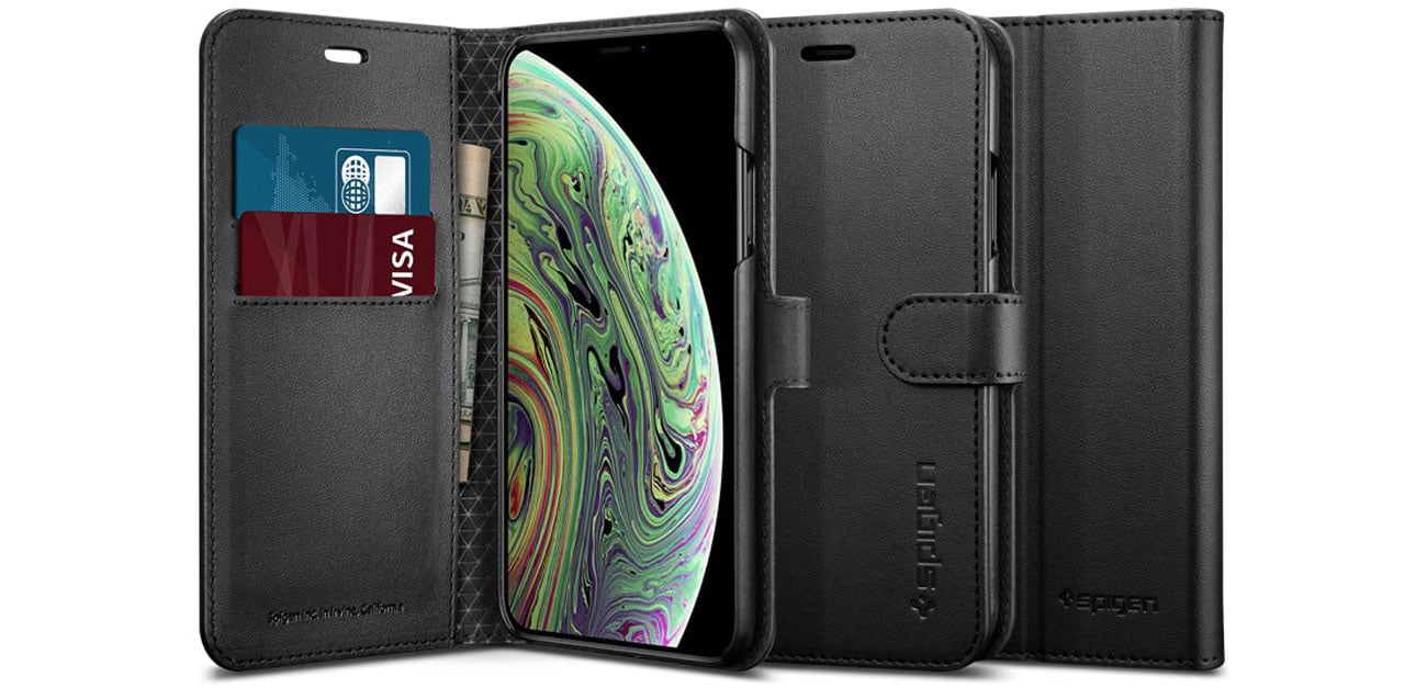 Spigen Wallet S do iPhone XS Black 063CS25120 / 8809613766141