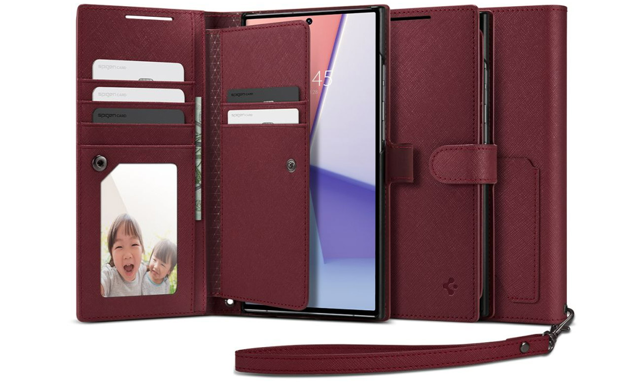Spigen Wallet S Plus do Samsung Galaxy S23 Ultra burgundy - Etui i ...