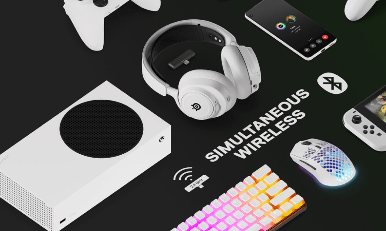 Bezprzewodowy zestaw słuchawkowy SteelSeries Arctis Nova 7X Biały - Grafika lifestyle