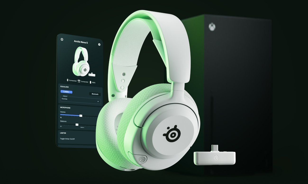 Słuchawki bezprzewodowe SteelSeries Arctis Nova 5X Wireless Białe - Grafika lifestyle