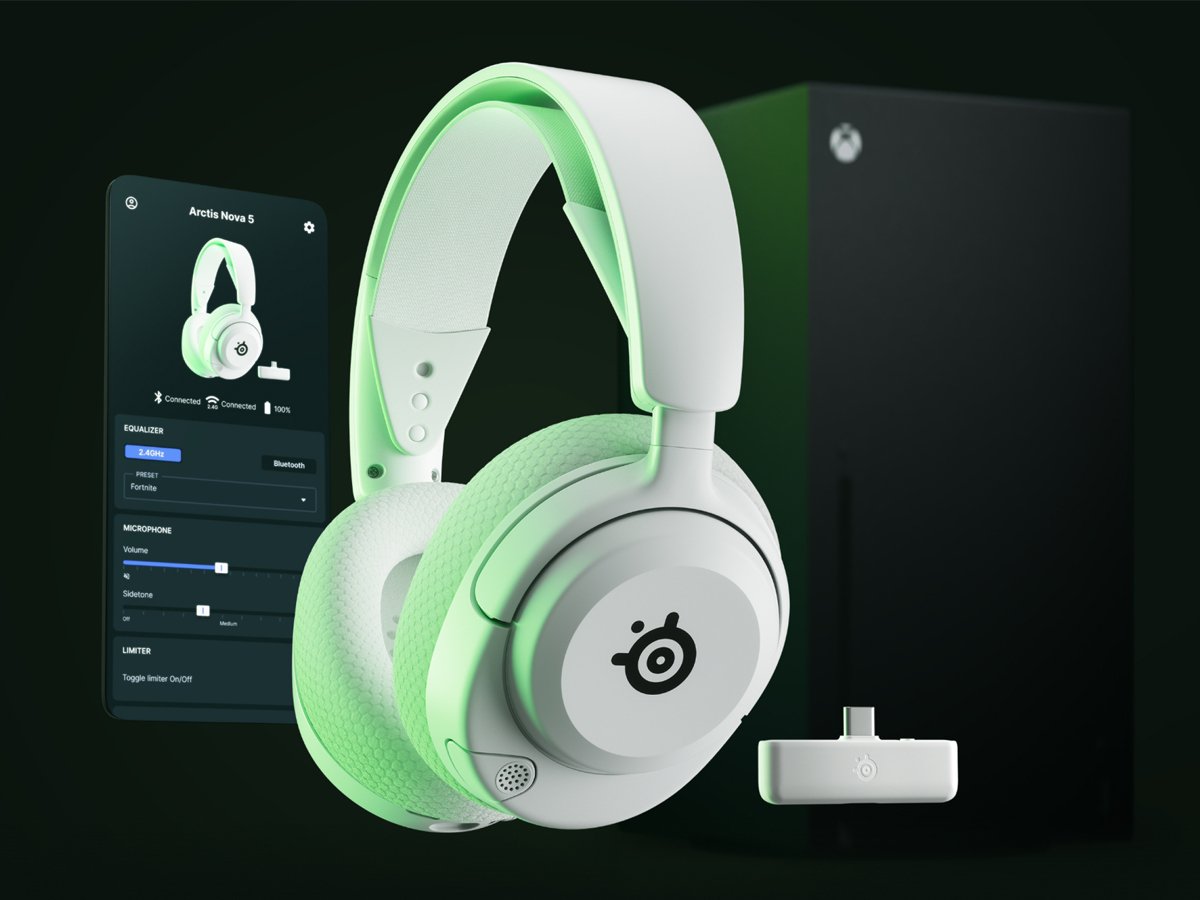 Słuchawki bezprzewodowe SteelSeries Arctis Nova 5X Wireless Białe - Grafika lifestyle
