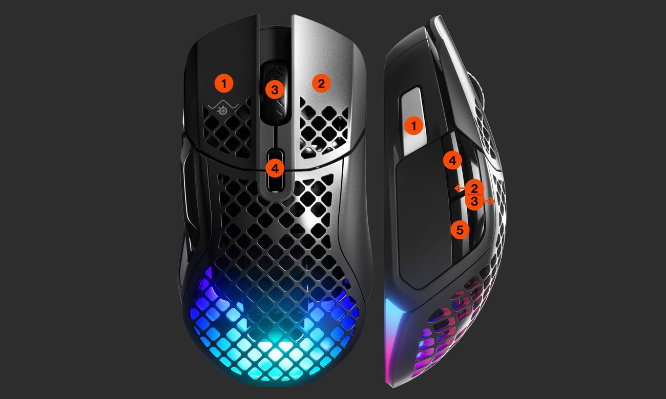 Бездротові програмовані кнопки SteelSeries Aerox 5