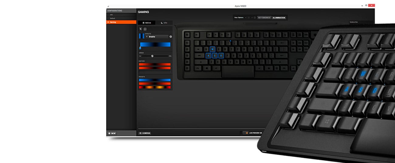 Klawiatura przewodowa SteelSeries Apex M800 mechaniczna - personalizacja